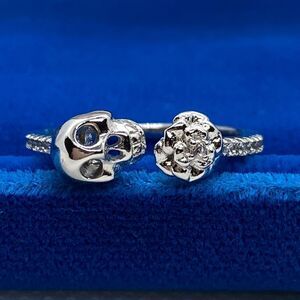 💛 925 Spooky Skull CZ Ring